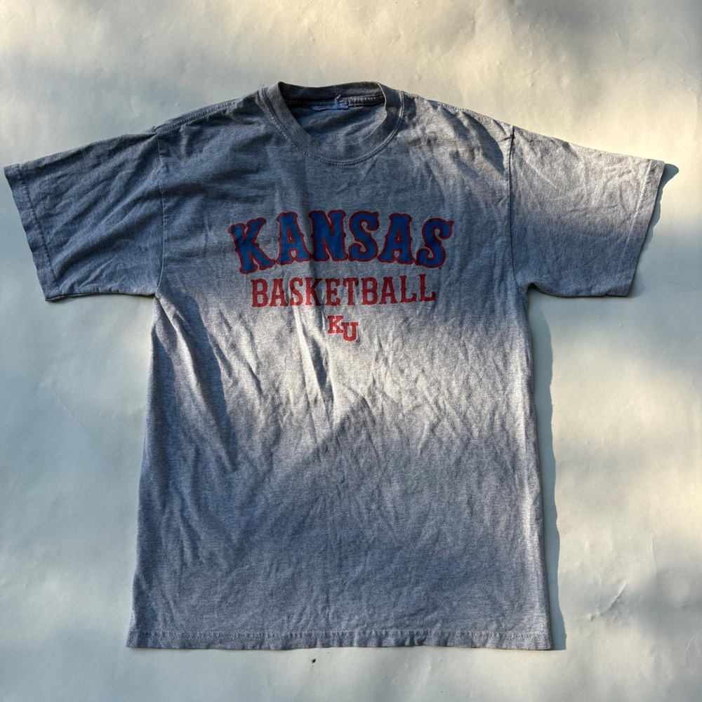 Kansas Jayhawks Basketball T-Shirt Heather Gray National Champions Graphic Tee
